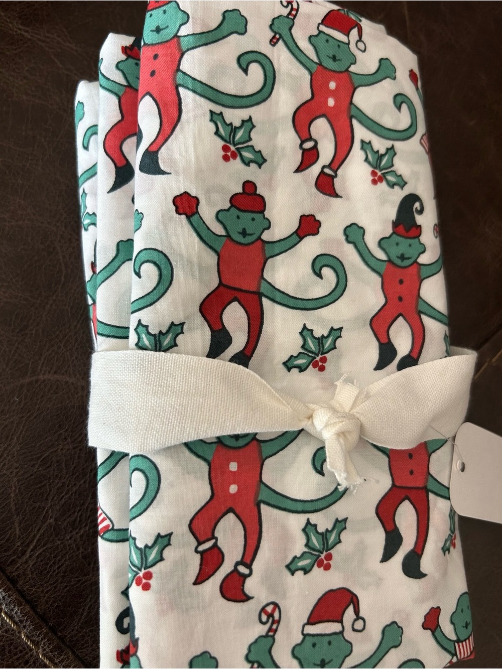 Pottery Barn Roller Rabbit Monkeymas Holiday Christmas Pillowcase 1 - Picture 3 of 3
